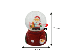 Yılbaşı Kar Küresi Noel Baba Kabartmalı Küçük Işıklı (Figürler Karışık Gönderilmektedir) - 2