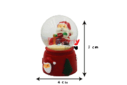 Yılbaşı Kar Küresi Noel Baba Kabartmalı Küçük Işıklı (Figürler Karışık Gönderilmektedir) - 3