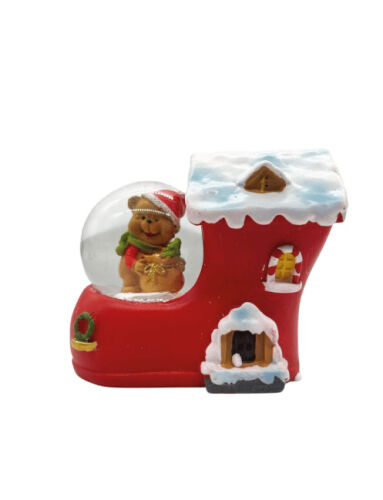 Yılbaşı Kar Küresi Papuçlu Ev Ayıcık Model 8 Cm - 1