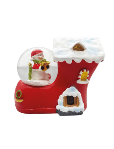 Yılbaşı Kar Küresi Papuçlu Ev Kardan Adam Model 8 Cm - 1