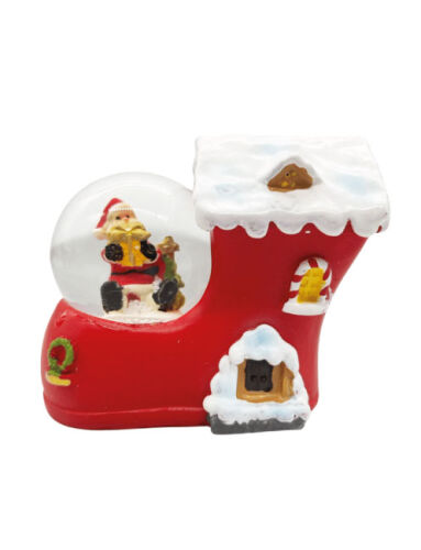 Yılbaşı Kar Küresi Papuçlu Ev Noel Baba Model 8 Cm - 1