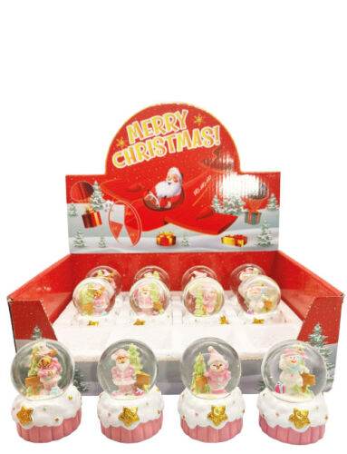 Yılbaşı Kar Küresi Pembe Model 7 Cm 12 Parça - 