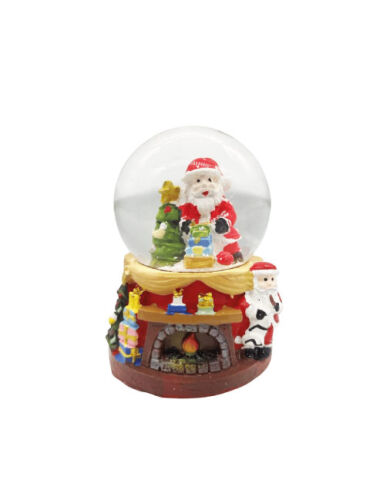 Yılbaşı Kar Küresi Şömine Model Lüks Işıklı 7 Cm Hediye Paketli - 1