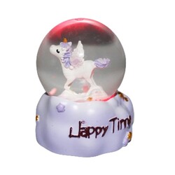 Kar Küresi Unicorn Figürlü Bulut Tabanlı Küçük 7 cm - 1