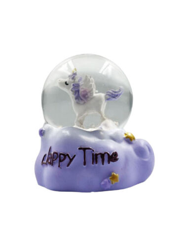 Kar Küresi Unicorn Figürlü Bulut Tabanlı Küçük 7 cm - 1