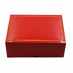 Yılbaşı Katlama Kutu Gold Çizgi Detaylı Kırmızı 17*24*8 cm - 2