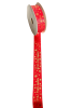 Yılbaşı Kurdale Saten Happy New Year Kırmızı Model Baskılı 2.5 Cm 20 Metre - 1