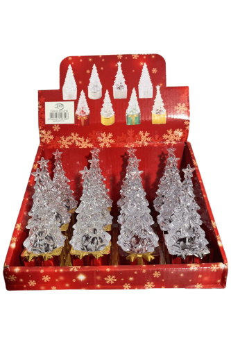 Yılbaşı Led Ağaç Figürlü Hediye Paketli Model 11 Cm 12 Parça - 1