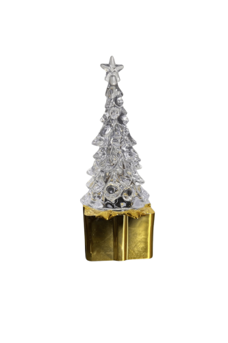 Yılbaşı Led Ağaç Figürlü Hediye Paketli Model 11 Cm Altın - 1