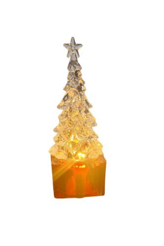 Yılbaşı Led Ağaç Figürlü Hediye Paketli Model 11 Cm Gümüş - 2