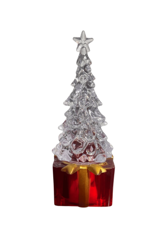 Yılbaşı Led Ağaç Figürlü Hediye Paketli Model 11 Cm Kırmızı - 1