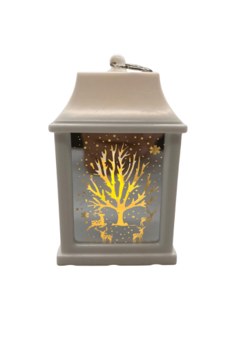 Yılbaşı Ledli Fener Kare Aynalı Model 10 Cm Beyaz 12 Parça - 4