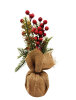 Yılbaşı Masa Üstü Çam Ağacı Jütlü Berryli 28 Cm - 1