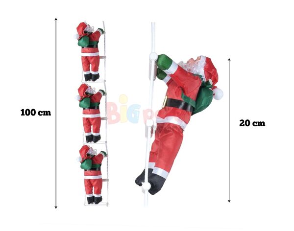 Yılbaşı Merdivene Tırmanan Noel Baba 3lü 100cm - 2