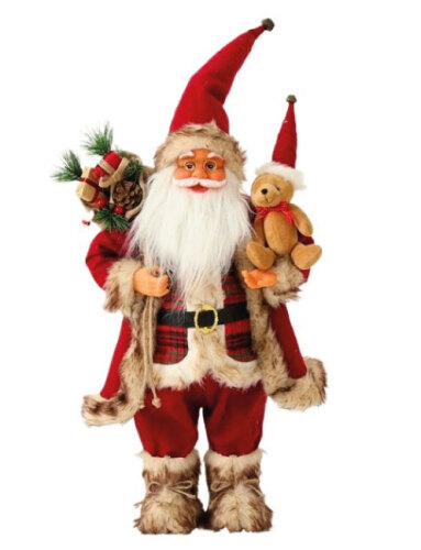 Yılbaşı Noel Baba Kırmızı Kostümlü Ayıcıklı Model 120 Cm - 1