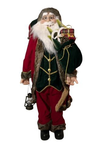 Yılbaşı Noel Baba Kırmızı Kostümlü Lambalı Model 120 Cm - 1
