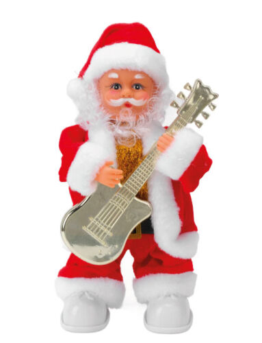 Yılbaşı Noel Baba Gitarlı Hareketli Pilli 25 Cm - 