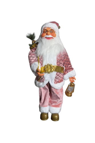 Yılbaşı Noel Baba Pembe Kostümlü Model 45 Cm - 2