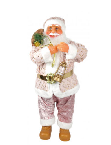 Yılbaşı Noel Baba Pembe Kostümlü Model 45 Cm - 1
