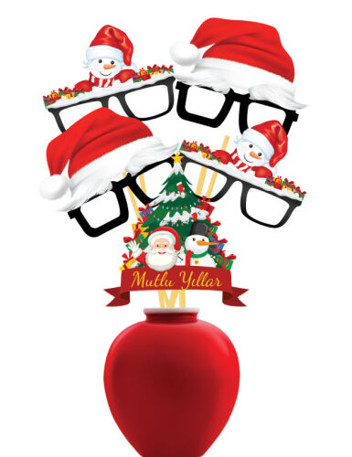 Konuşma Balonu Yılbaşı Noel Baba Temalı 5 Parça - 