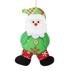Yılbaşı Peluş Kabartma Yeşil Kostümlü Noel Baba Küçük - 1