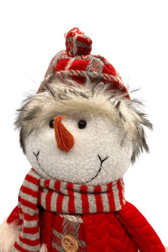 Yılbaşı Peluş Oturan Kardan Adam 30 Cm - 2