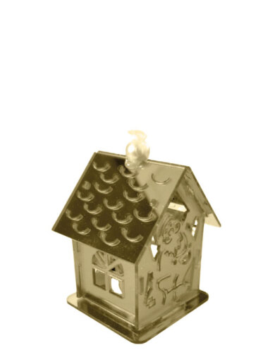 Yılbaşı Plexi Ledli Ev Model Altın 10 Cm - 2