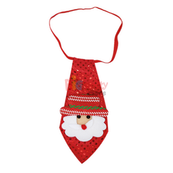 Yılbaşı Kravat Pullu Noel Baba Kırmızı Burunlu - 1