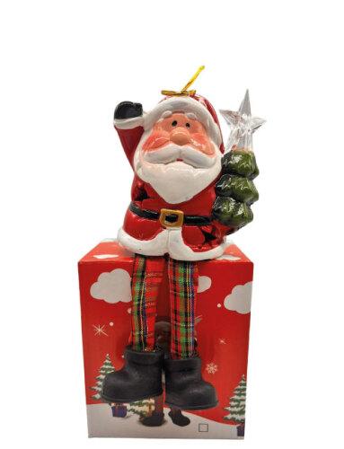 Yılbaşı Seramik Figürler Büyük Sallanan Bacaklı Noel Baba - 