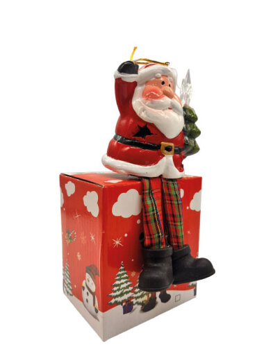 Yılbaşı Seramik Figürler Büyük Sallanan Bacaklı Noel Baba - 2
