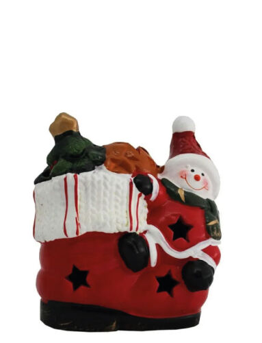 Yılbaşı Seramik Figürler Papuçlu Model Işıklı 12 Cm - 