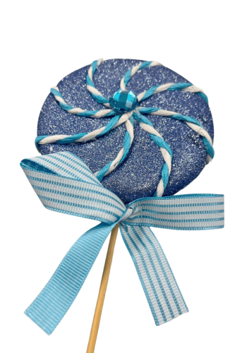 Yılbaşı Sosyete Şekeri Çubuklu 25 Cm Mavi - 2