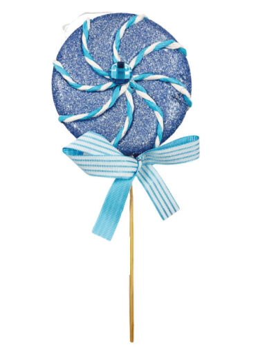 Yılbaşı Sosyete Şekeri Çubuklu 25 Cm Mavi - 1