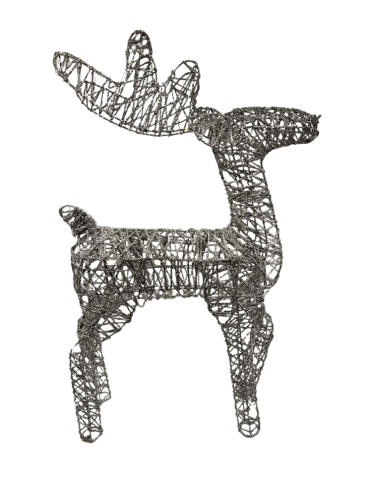 Yılbaşı Tel Geyik Gümüş Lüks 60 Cm - 2