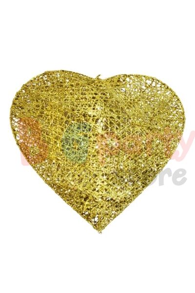 Tel Kalp 3 Boyutlu 30 cm Gold - 
