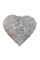 Yılbaşı Tel Kalp 3 Boyutlu 30 cm Gümüş - 1