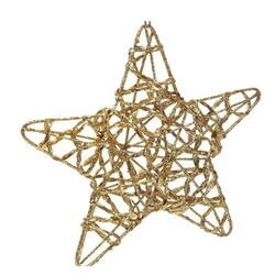 Yılbaşı Tel Yıldız 3 Boyutlu 15 cm Gold 3lü - 1