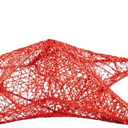 Yılbaşı Tel Yıldız 3 Boyutlu 45 cm 2 Parça Kırmızı - 2