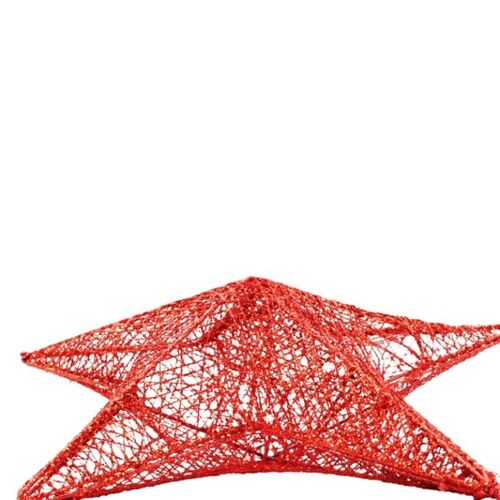 Yılbaşı Tel Yıldız 3 Boyutlu 45 cm 2 Parça Kırmızı - 3