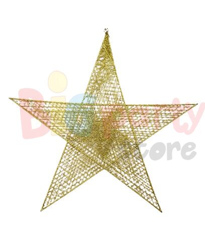 Yılbaşı Tel Yıldız 40 cm Gold - 1