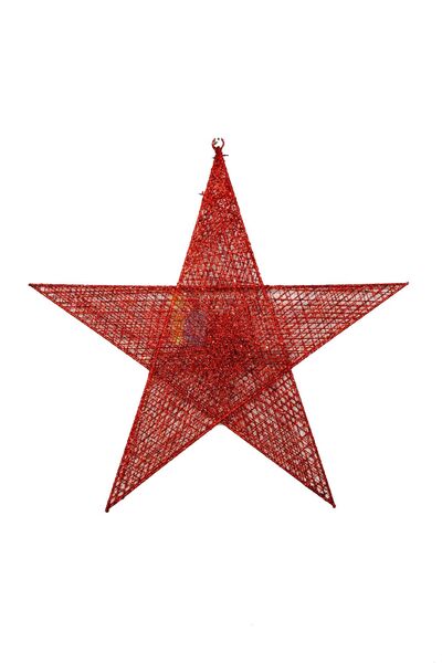 Yılbaşı Tel Yıldız 60 cm Kırmızı - 1