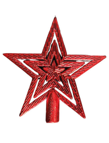 Yılbaşı Tepelik Çam Ağacı Mini Kesik Çizgili Kırmızı 10 Cm - 