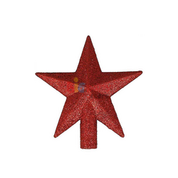 Yılbaşı Tepelik Çam Ağacı Yıldız Simli Kırmızı 15 Cm - 1