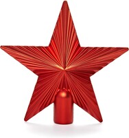 Yılbaşı Tepelik Çam Ağacı Çizgili Yıldız Kırmızı 15 cm - 1
