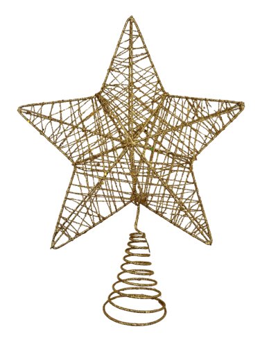 Yılbaşı Tepelik Tel Simli Yaylı 28 Cm Altın - 1