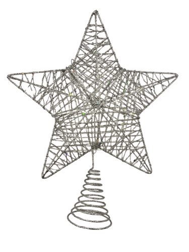 Yılbaşı Tepelik Tel Simli Yaylı 28 Cm Gümüş - 1