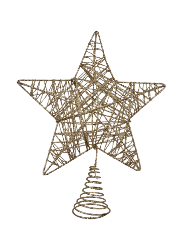 Yılbaşı Tepelik Tel Simli Yaylı 28 Cm Şampanya - 1