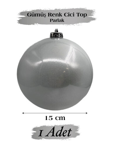 Yılbaşı Top Süs 15 Cm Krom Gümüş - 1