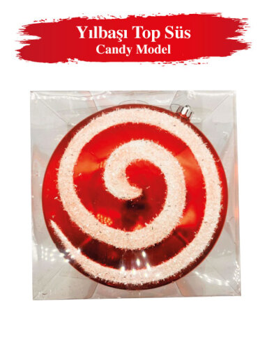 Yılbaşı Top Süs 20 Cm 2 Parça Candy Model - 2
