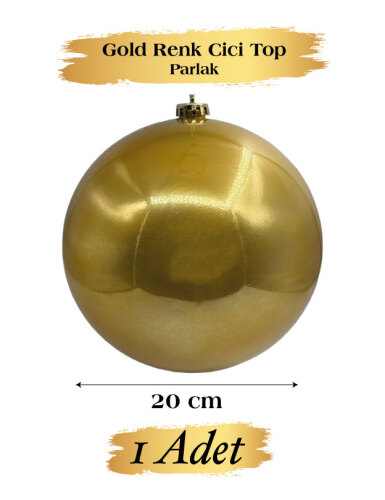 Yılbaşı Top Süs 20 Cm Krom Altın - 1